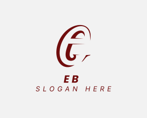 Negative Space Letter E Logo