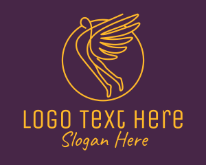 Retreat - Golden Angel Wings logo design