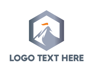 Hiking - Hexagon Steel Mountain logo design