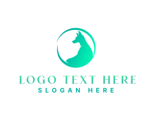 World - Green Pet Dog logo design