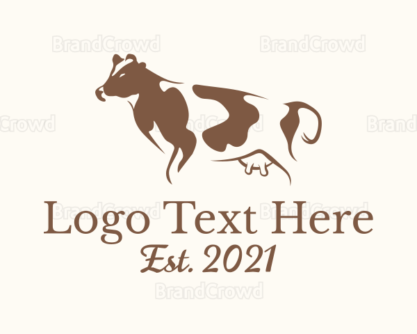 Brown Dairy Cattle Logo