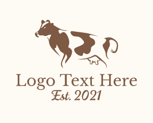 Farmer - Brown Dairy Cattle logo design
