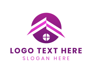 Purple - House Roofing Developer logo design