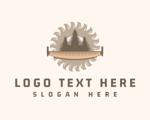 Woodcutting - Forest Lumber Saw logo design