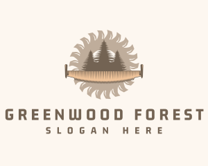 Forest Lumber Saw logo design