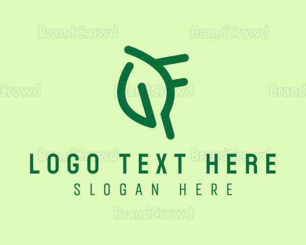 Minimalist Leaf Letter F Logo
