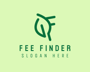 Minimalist Leaf Letter F logo design