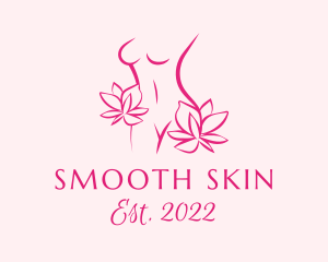 Waxing - Floral Feminine Body logo design