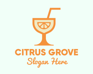 Orange Citrus Cocktail logo design