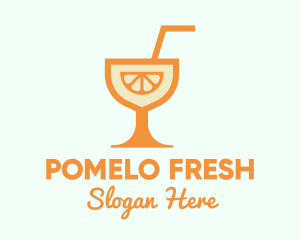 Pomelo - Orange Citrus Cocktail logo design