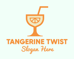 Tangerine - Orange Citrus Cocktail logo design