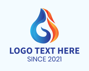 Oil And Gas - Droplet Flame Element logo design