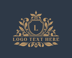Boutique - Luxury Floral Shield logo design