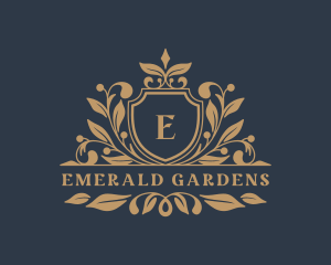 Luxury Floral Shield logo design