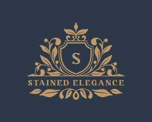 Luxury Floral Shield logo design