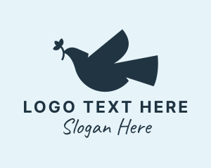 Blue - Spiritual Peace Dove logo design