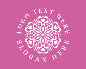Flower Shop - Pink Heart Mandala logo design