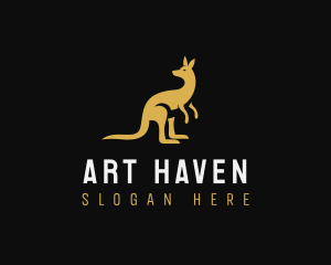 Kangaroo Animal Wildlife logo design