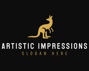 Kangaroo Animal Wildlife logo design