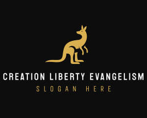 Kangaroo Animal Wildlife logo design