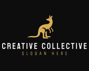 Kangaroo Animal Wildlife logo design