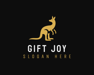 Kangaroo Animal Wildlife logo design