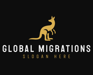 Kangaroo Animal Wildlife logo design