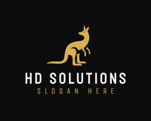 Kangaroo Animal Wildlife logo design