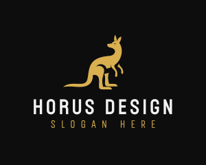 Kangaroo Animal Wildlife logo design