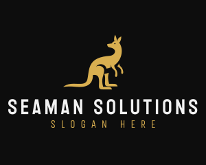 Kangaroo Animal Wildlife logo design