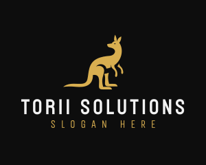 Kangaroo Animal Wildlife logo design