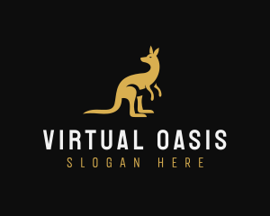 Kangaroo Animal Wildlife logo design