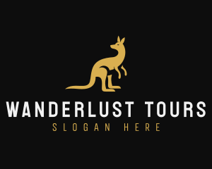 Kangaroo Animal Wildlife logo design