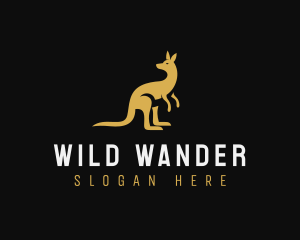 Kangaroo Animal Wildlife logo design