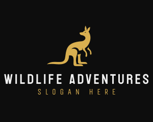 Kangaroo Animal Wildlife logo design