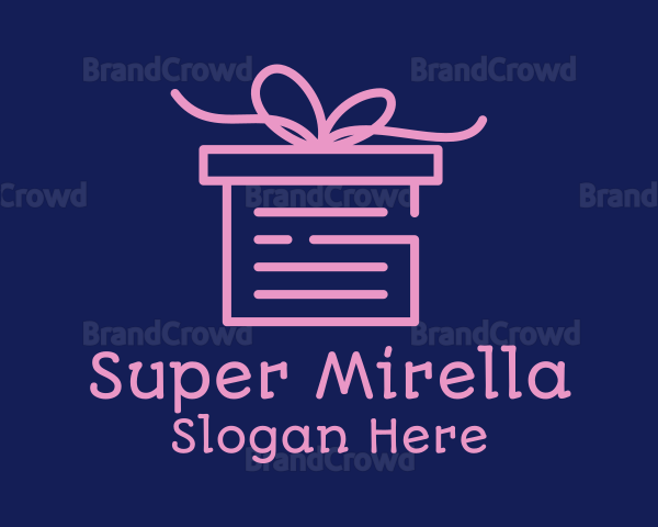 Pink Gift Box Document Logo