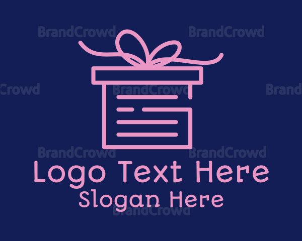 Pink Gift Box Document Logo