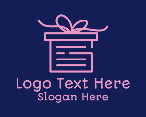 File - Pink Gift Box Document logo design