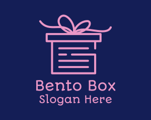 Pink Gift Box Document logo design