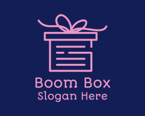 Pink Gift Box Document logo design