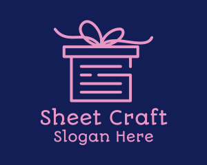 Sheet - Pink Gift Box Document logo design