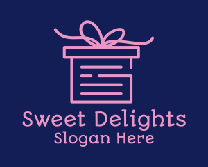 Pink Gift Box Document logo design