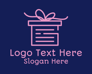 Pink Gift Box Document Logo