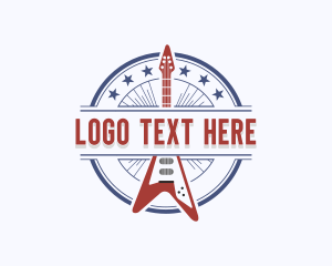 Electric Guitar - Guitar Instrument Musician logo design