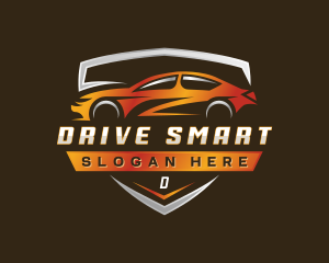 Driving Sedan Automobile logo design