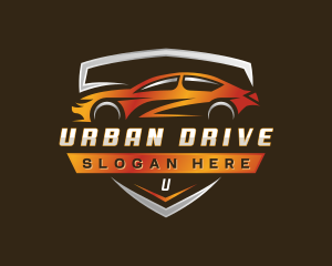 Driving Sedan Automobile logo design