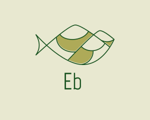 Green Minimalist Fish Hills Logo