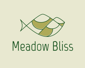 Meadow - Green Minimalist Fish Hills logo design