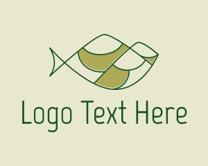 Linear - Green Minimalist Fish Hills logo design