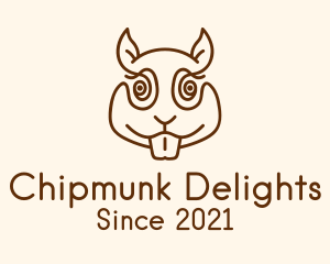 Chipmunk - Minimalist Squirrel Head logo design